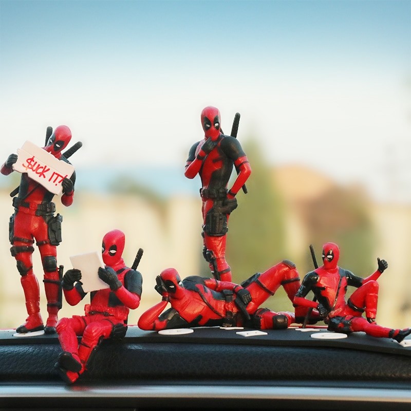 Car Interior Decoration X-Men Deadpool Anime Ornament Dashboard Toy Mini  Figures
